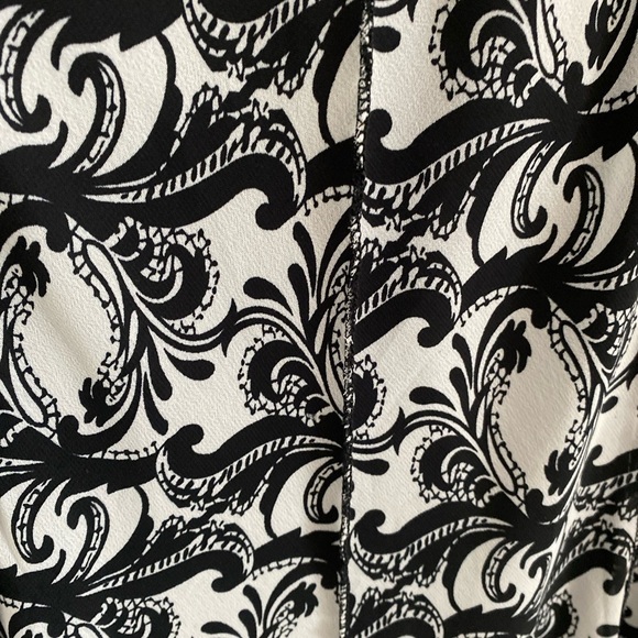 Lapis Black and White Midi A-Line Skirt with Pleats Size L - Picture 3 of 5